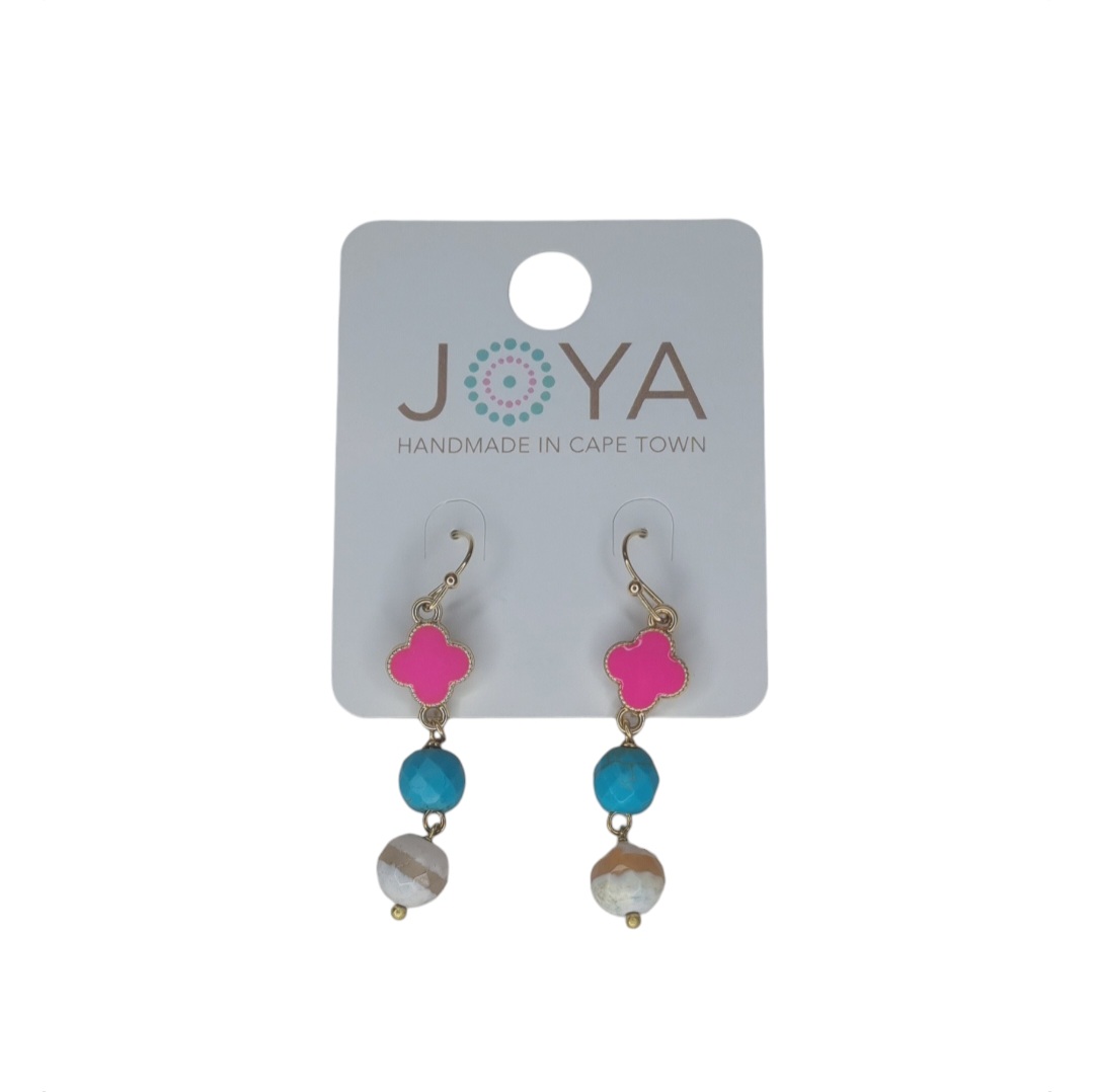 Pienk/Turqouise/Wit Oorbelle Joya