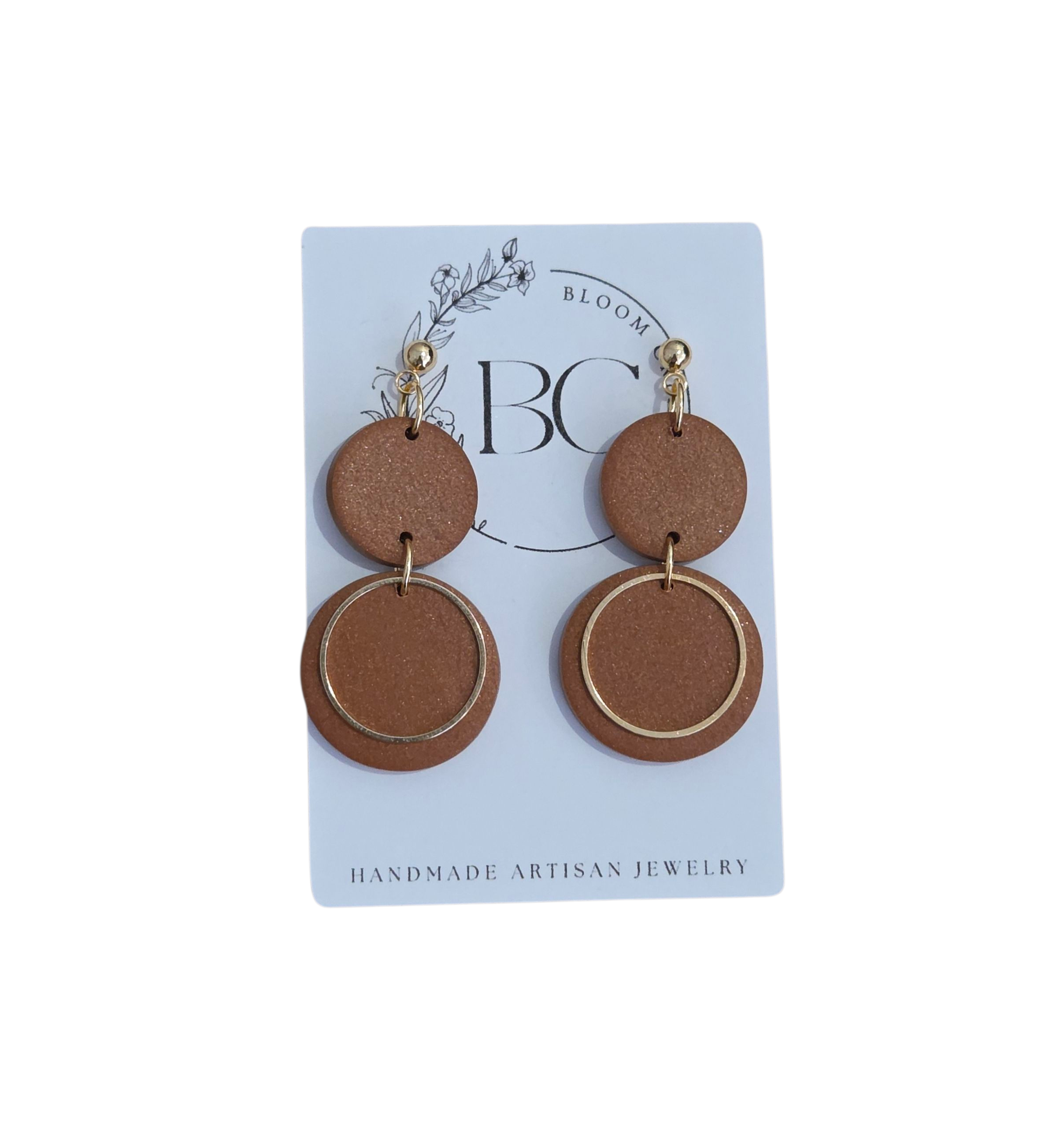 Bruin Bloom Oorbelle