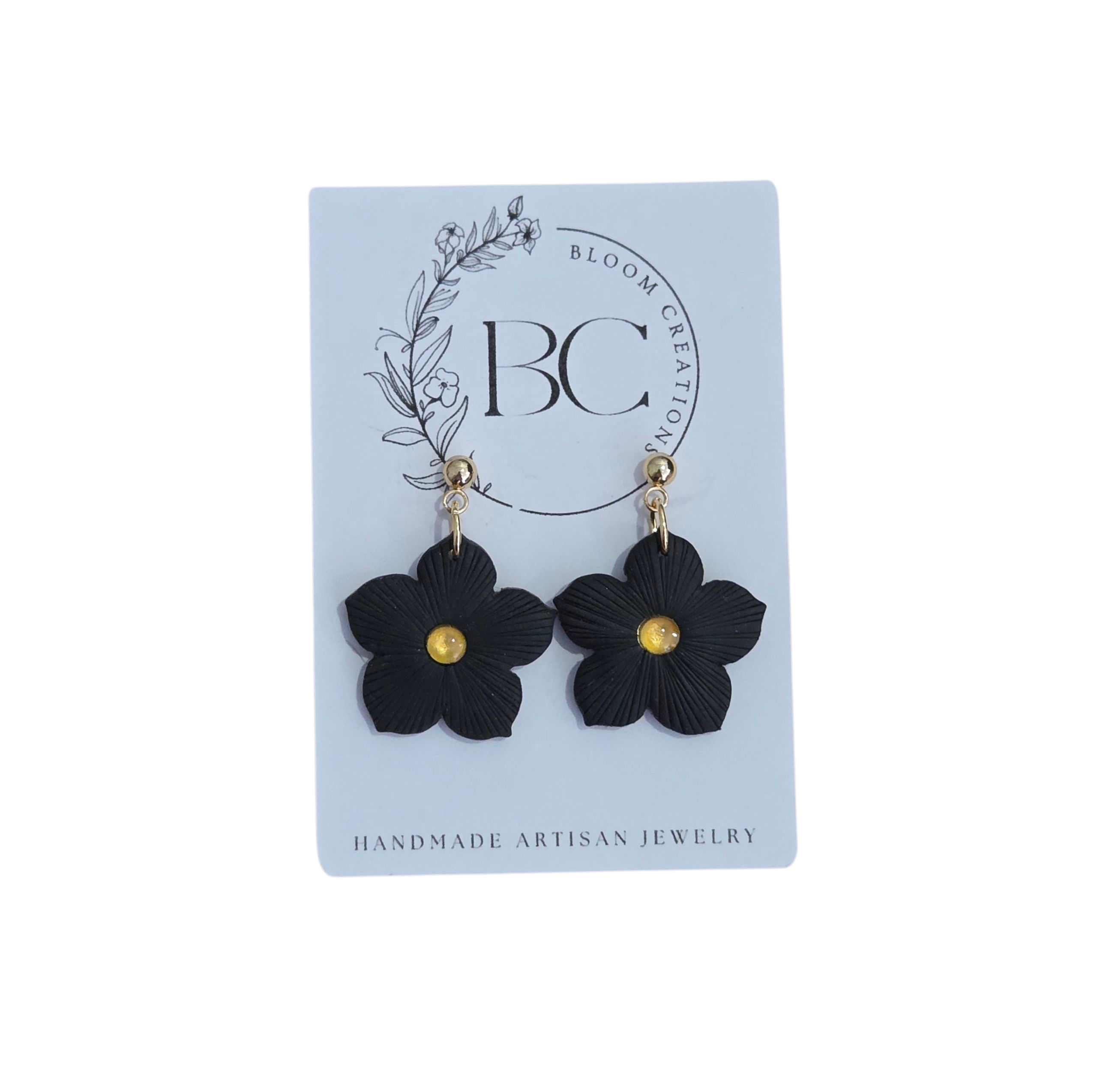 Swart Bloom Oorbelle