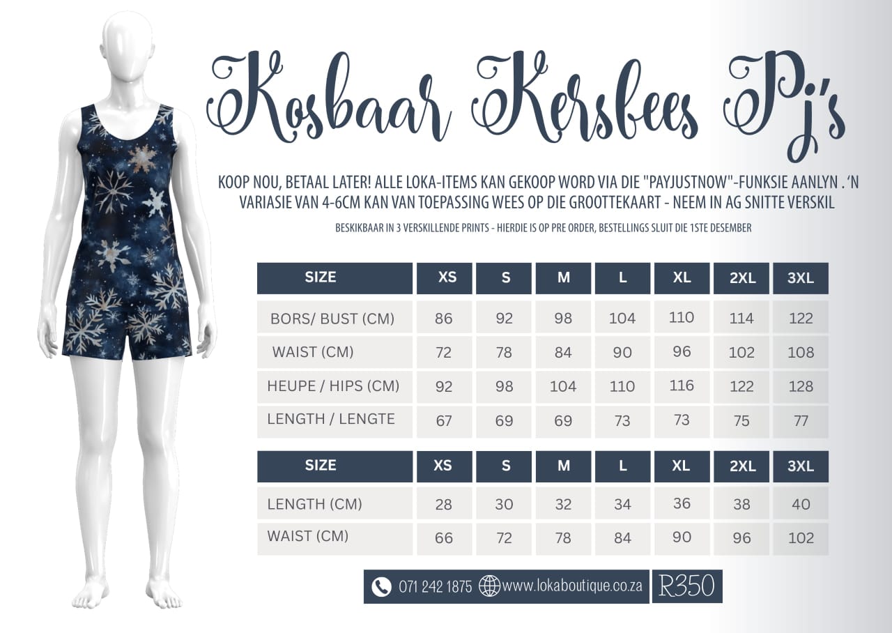 Kersfees snowflake pjs