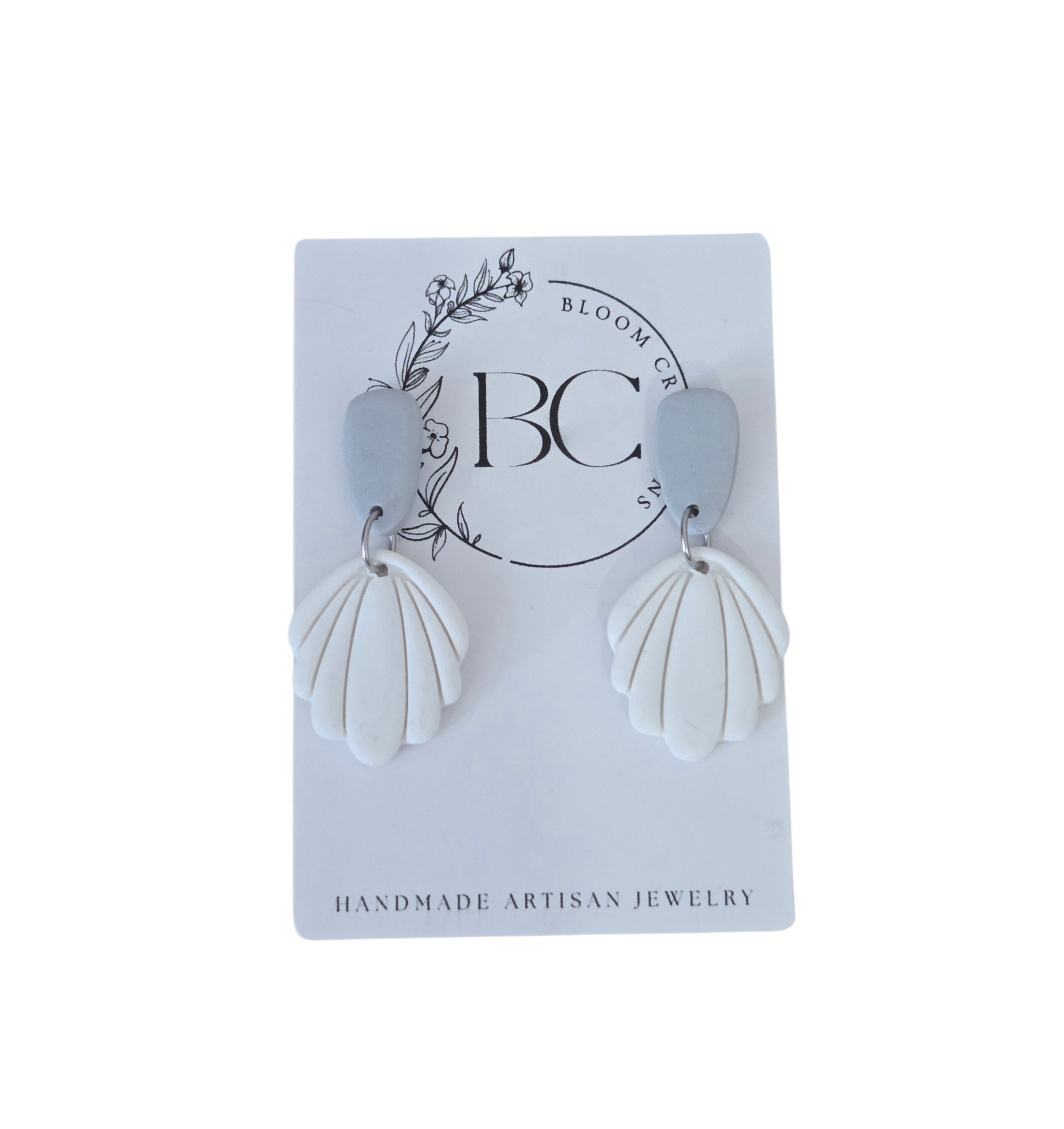 Bloom Oorbelle Grys/Wit