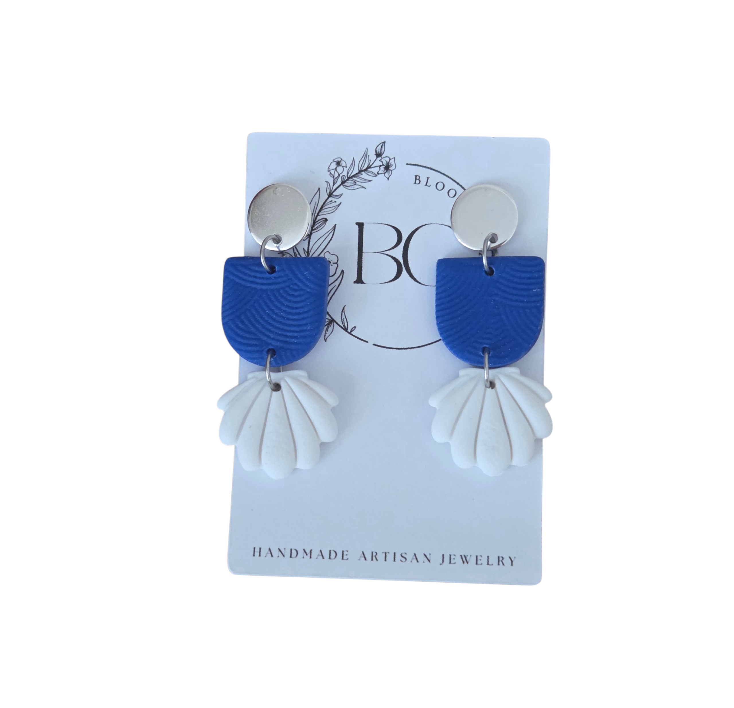 Bloom Oorbelle Bloue/Wit