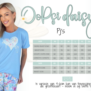 Dames PJ's - Hemp en Kort Broek (Oopsi Daisy Reeks) Small