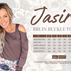 Bruin Buckle Top (Jasira Reeks) XS-XXXL