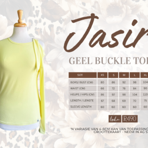 Geel Buckle Top (Jasira Reeks) S-XXXL